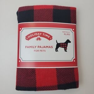 Red and black plaid dog pjs